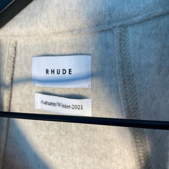 Rhude Shirt Pullover Sweatshirt Boxy Oversized F1 Polo Wool Mens Large Luxury - Picture 13 of 16